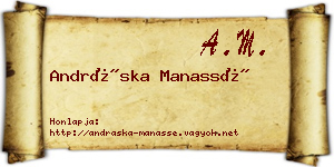Andráska Manassé névjegykártya